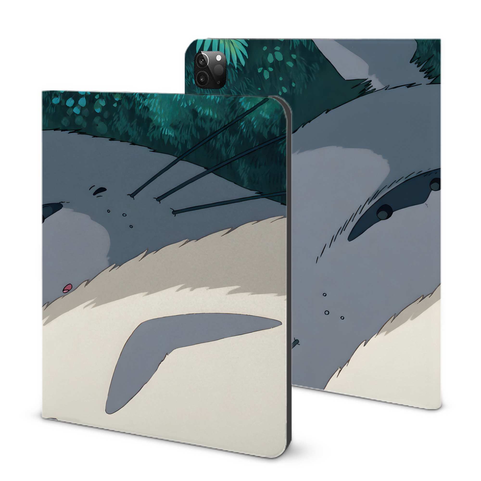 （画像用） となりのトトロ 草壁メイ 草壁サツキ My Neighbor Totoro Satsuki Kusakabe Mei Kusakabe IPadケース ペンホルダー付き ブックスタイルデザイン